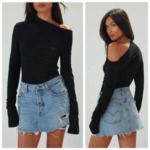 Black Off-Shoulder Bodysuit